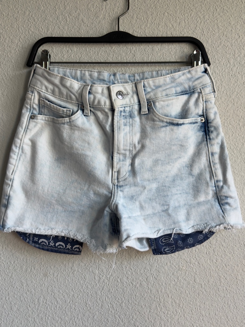 Old Navy Light Blue Denim Shorts with Bandana Accent